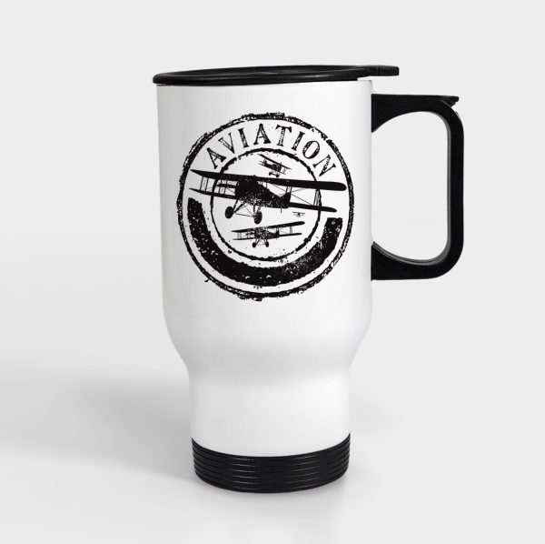 Aviation Lovers Designed Travel Mugs (With Holder) For Discount