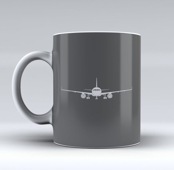 Airbus A320 Silhouette Designed Mugs For Sale