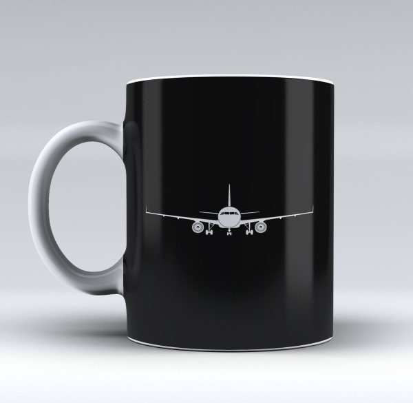 Airbus A320 Silhouette Designed Mugs For Sale