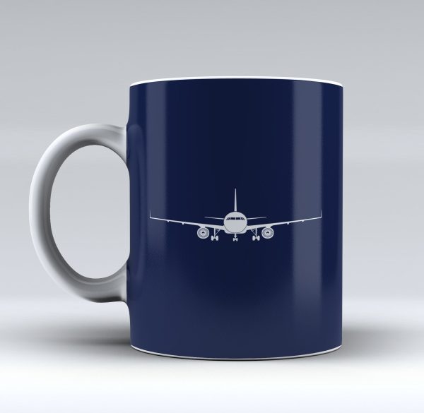 Airbus A320 Silhouette Designed Mugs For Sale