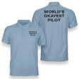 World s Okayest Pilot Designed Double Side Polo T-Shirts on Sale