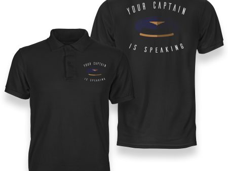 Your Captain Is Speaking Designed Double Side Polo T-Shirts Online