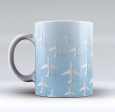 White Seamless Airplanes & Shadows Designed Mugs Online Sale