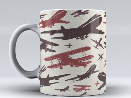 Vintage & Jumbo Airplanes Designed Mugs Fashion