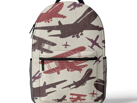 Vintage & Jumbo Airplanes Designed 3D Backpacks on Sale