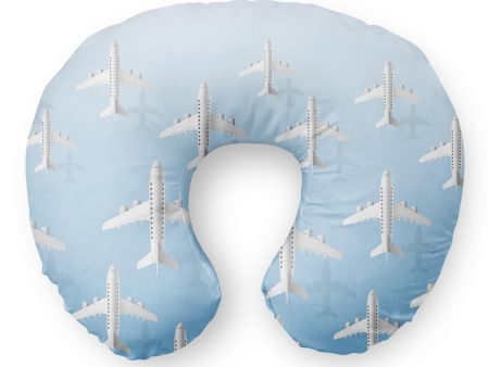 White Seamless Airplanes & Shadows Travel & Boppy Pillows on Sale