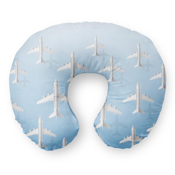 White Seamless Airplanes & Shadows Travel & Boppy Pillows on Sale