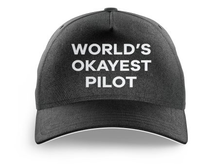 World s Okayest Pilot Printed Hats Online Hot Sale