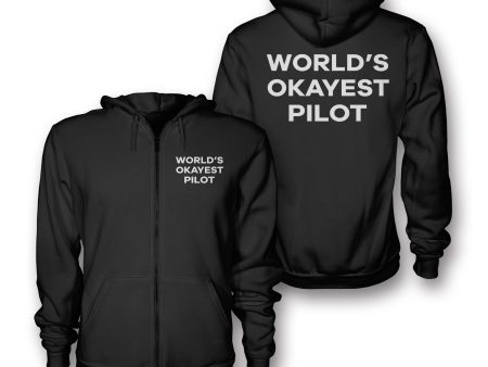 World s Okayest Pilot Zipped Hoodies Hot on Sale