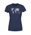 World Map (Text) Designed Women T-Shirts Cheap